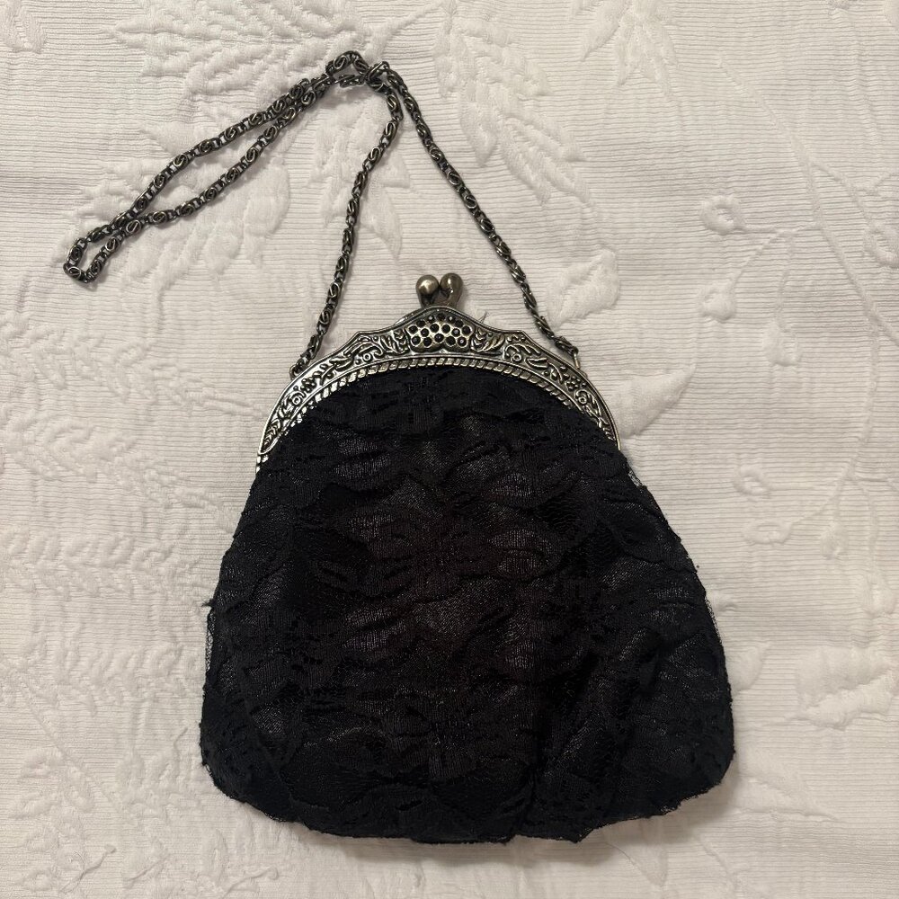 Black Lace Evening Bag